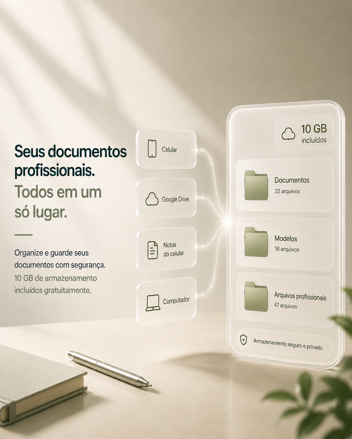 Armazenamento seguro para seus documentos
